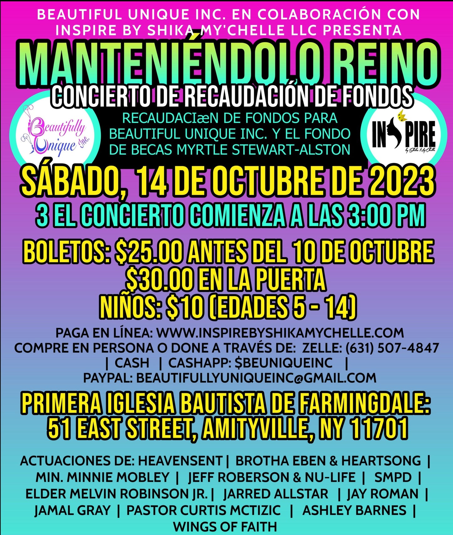 ENTRADAS PARA CONCIERTOS PARA RECAUDAR FONDOS DE KEEPING IT KINGDOM