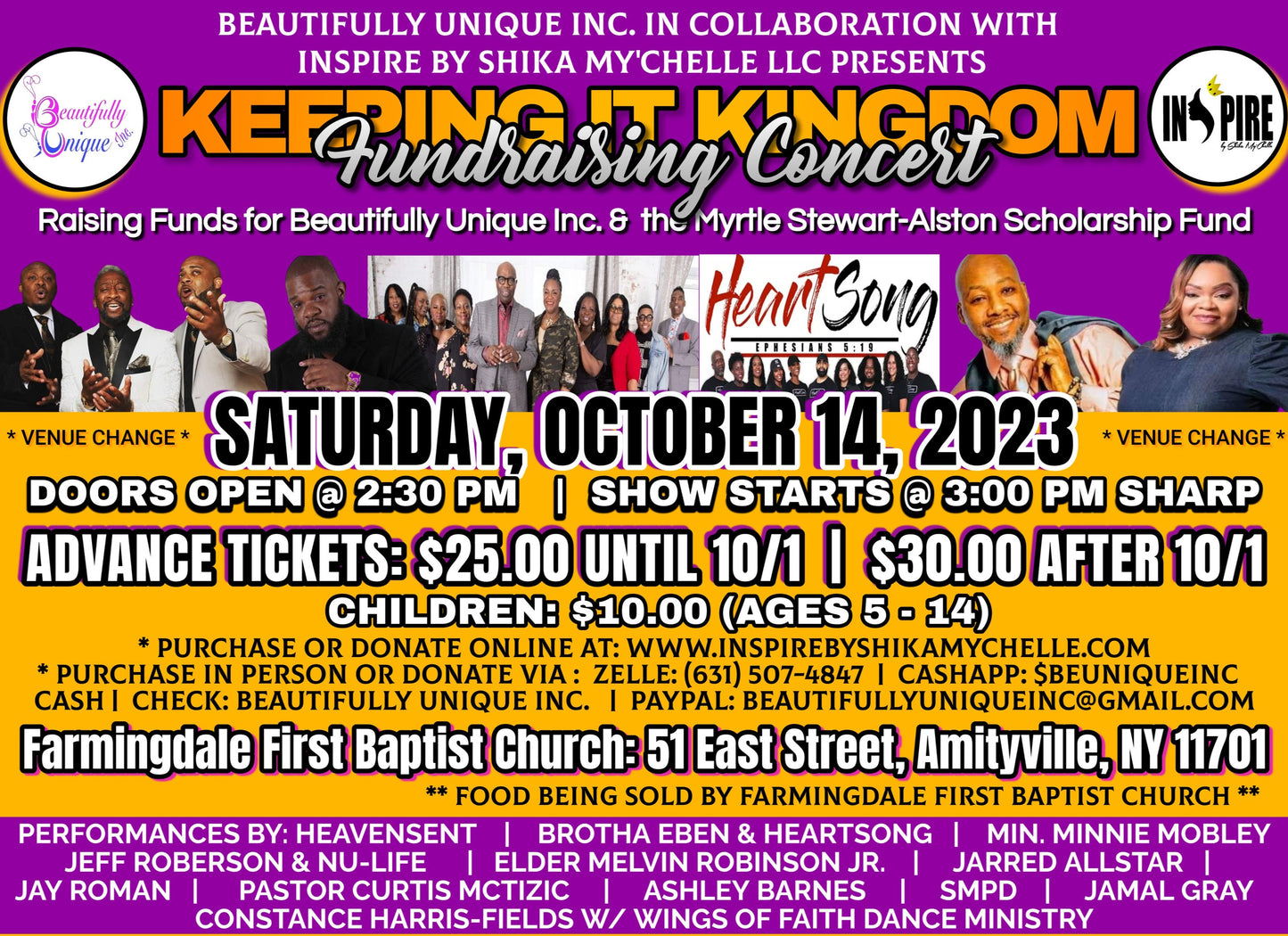 KEEPING IT KINGDOM FUNDRAISING CONCERT TICKETS