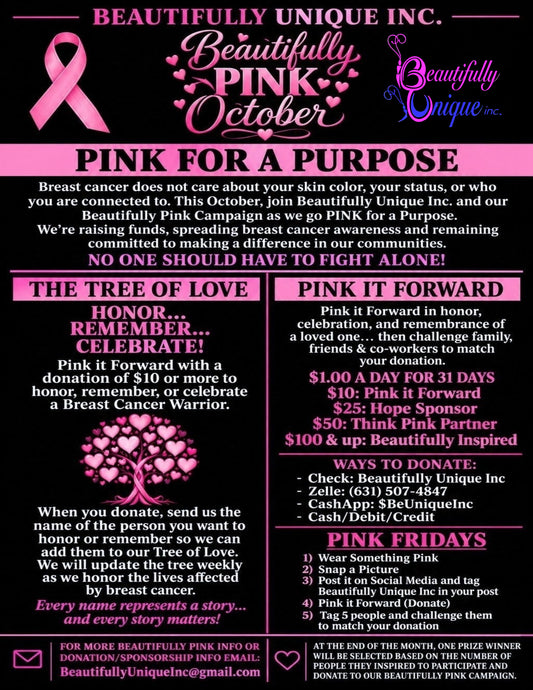 PINK IT FORWARD TO BEAUTIFULLY UNIQUE INC.